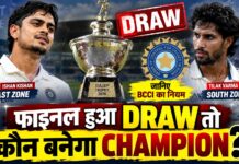 दलीप ट्रॉफी 2026 का फाइनल मैच हुआ ड्रॉ तो कौन सी टीम बनेगी चैंपियन? जानिए BCCI का नियम